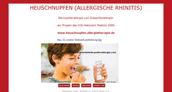 Desktop Screenshot of heuschnupfen.allergietherapie.de